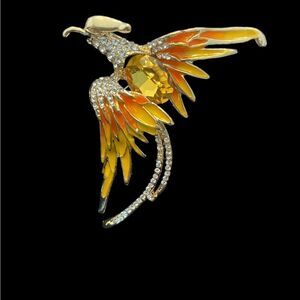 GOLDTONE PHOENIX BROOCH OR NECKLACE